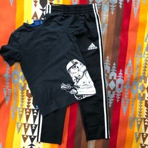 adidas Track Pants and Star Wars Shirt
